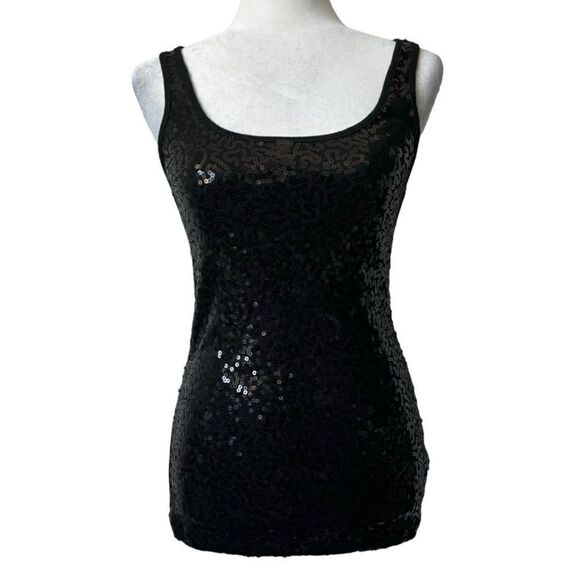 Old Navy Sequin Tank Top Black  Disco Party SZ S - Picture 13 of 13